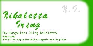 nikoletta iring business card